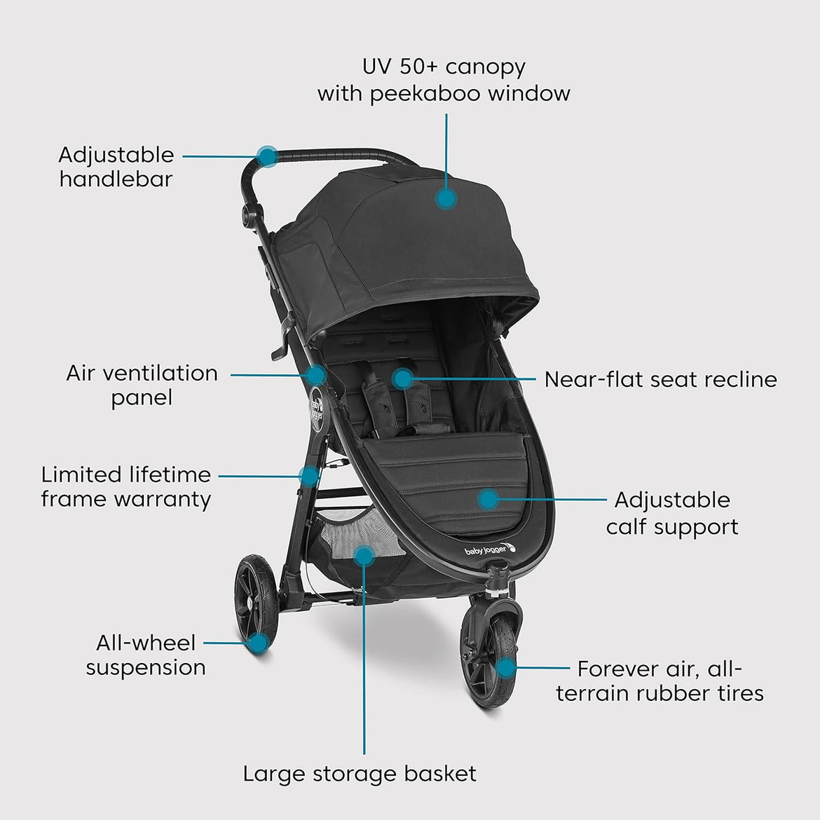 Baby Jogger® City Mini® GT2 All-Terrain Stroller, Opulent Black