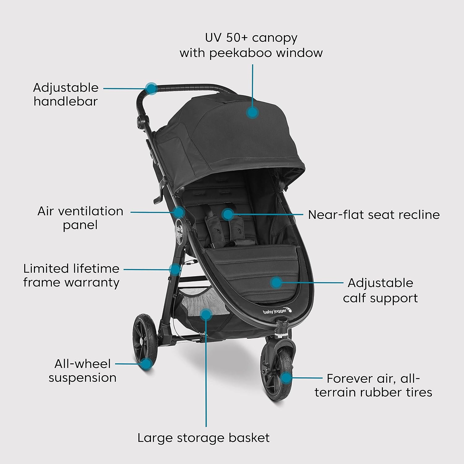 Baby Jogger® City Mini® GT2 All-Terrain Stroller, Opulent Black