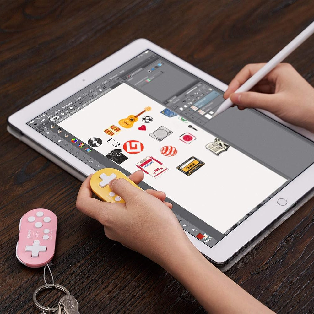 Nargos 8Bitdo Zero 2 Bluetooth Key Chain Sized Mini Controller for Nintendo Switch, Windows, Android and macOS (Yellow Edition)