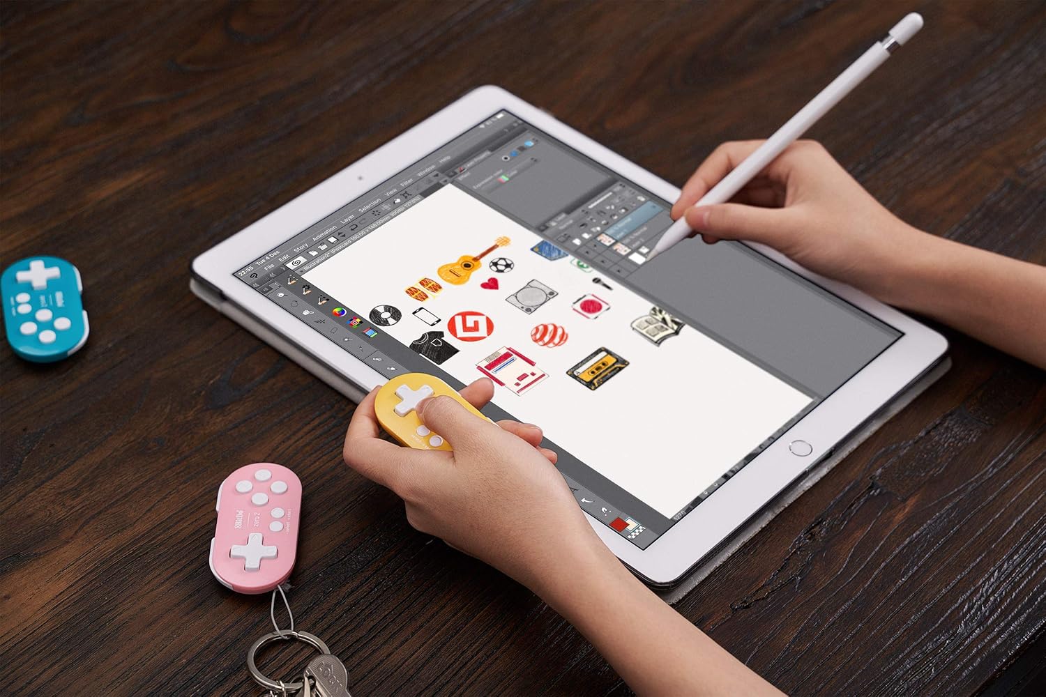 Nargos 8Bitdo Zero 2 Bluetooth Key Chain Sized Mini Controller for Nintendo Switch, Windows, Android and macOS (Yellow Edition)