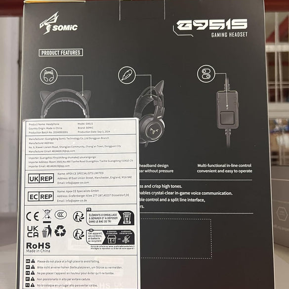 SOMIC G951s Pink Stereo Gaming Headset with Mic for PS4,Xbox,PC,Mobile Phone,3.5mm Noise Reduction Cat Ear Headphones Lightweight Over Ear Headphones for Girls