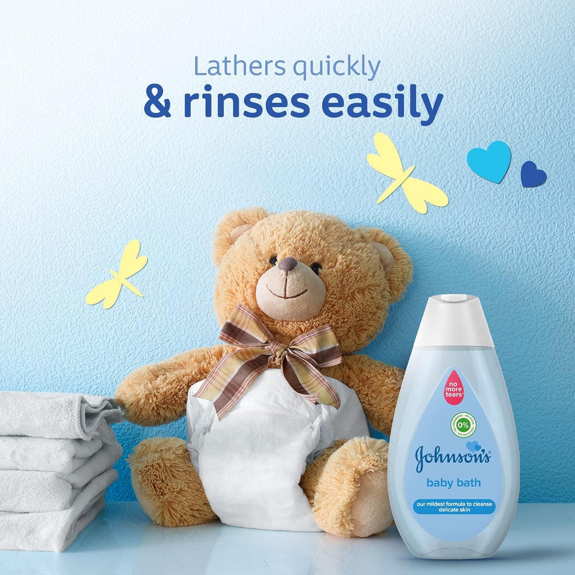 Johnson's Baby Bath, no more tears formula, specially developed to gently cleanse your baby’s delicate skin without drying it, 500ml (Packaging may vary)