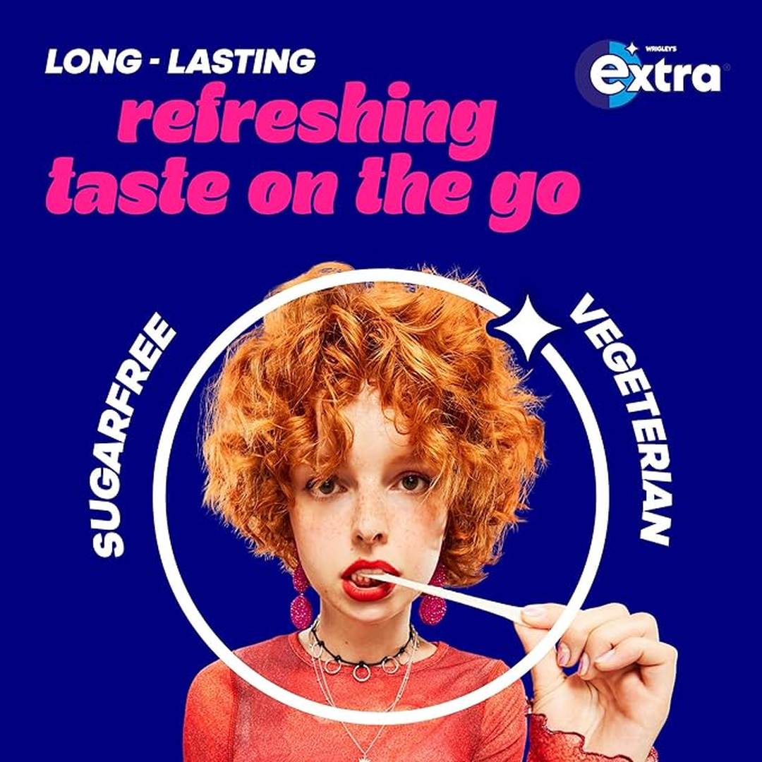 Extra White Chewing Gum Bottle, Sugar Free, Peppermint Flavour, 1 Bottle of 60 Pieces