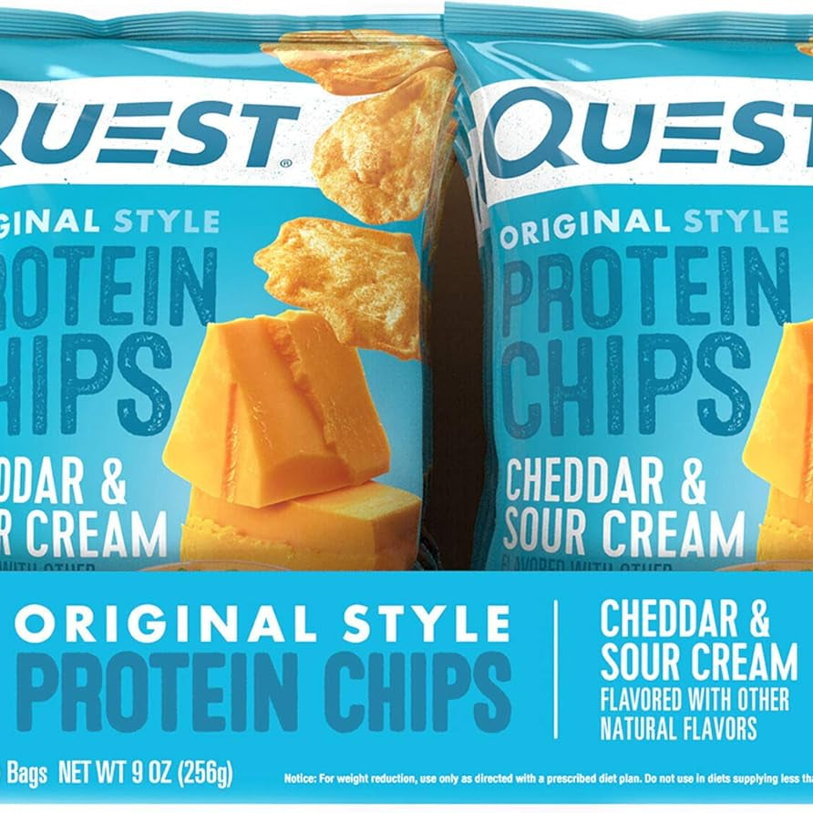 Quest Original Style Protein Chips Cheddar And Sour Cream Flavour, 8 X 32G - Pack Of 1