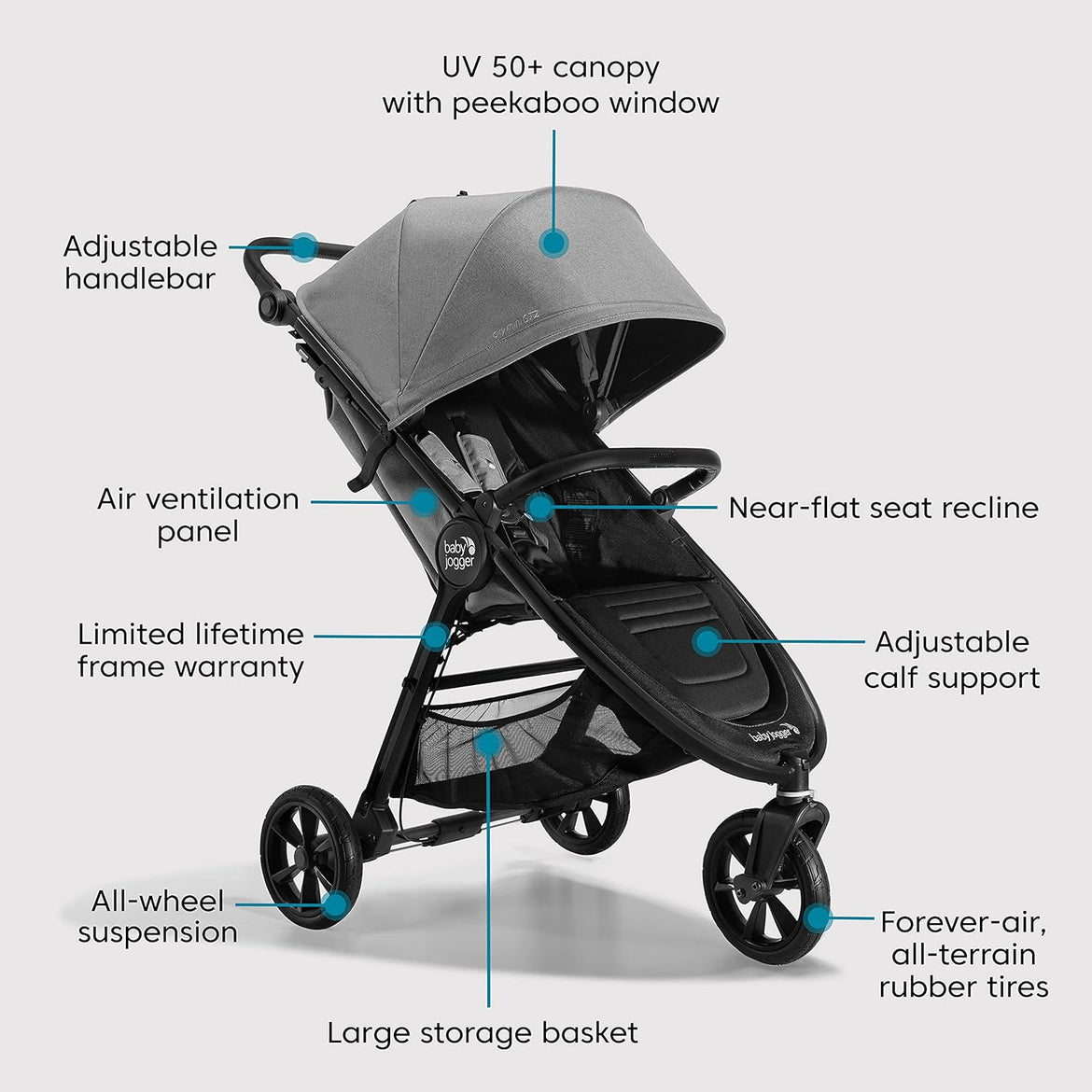 Baby Jogger® City Mini® GT2 All-Terrain Stroller, Opulent Black