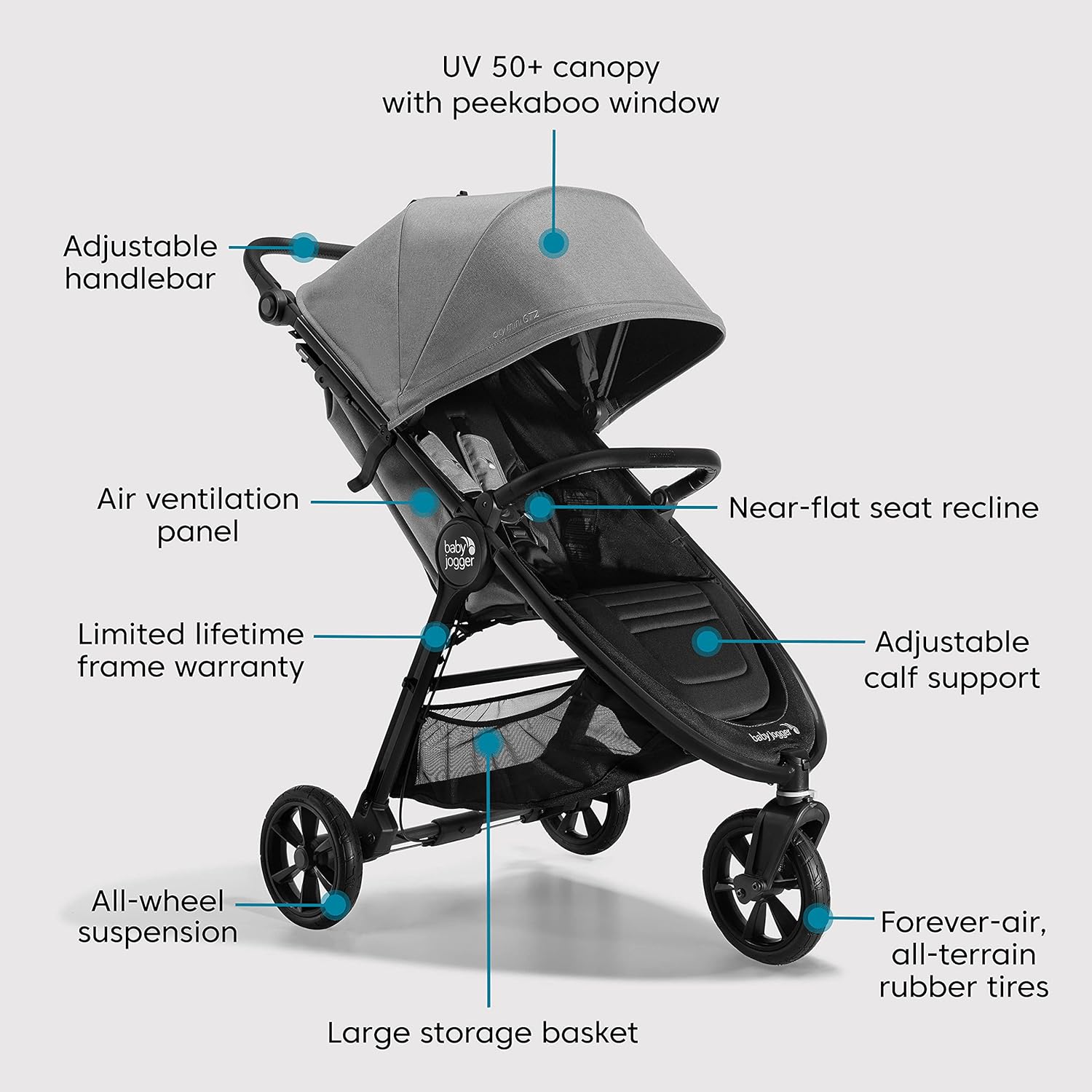 Baby Jogger® City Mini® GT2 All-Terrain Stroller, Opulent Black