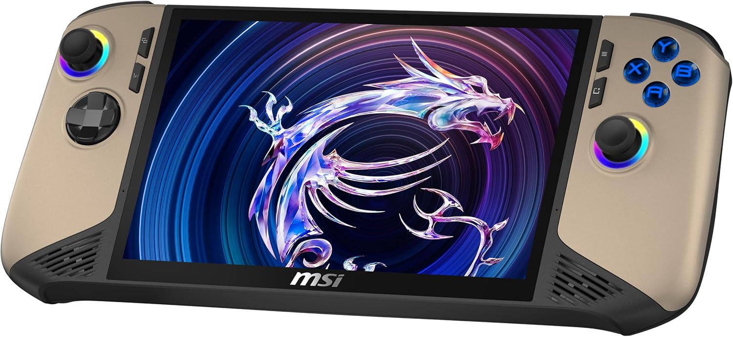 MSI Claw 8 AI+ Gaming Handheld, 8 Inch FHD+ 120 Hz Display, Intel Core Ultra 7 Processor 258V, 32GB RAM, 1TB SSD, Intel Arc Graphics, Windows 11 Home, Black/Sandstorm, A2VM-015