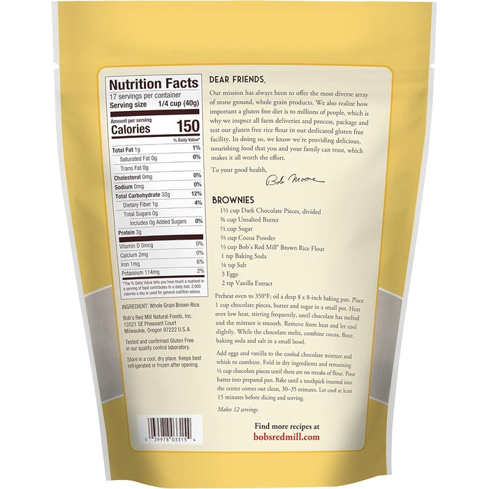 Bob's Red Mill Gluten Free Brown Rice Flour, 24 Oz