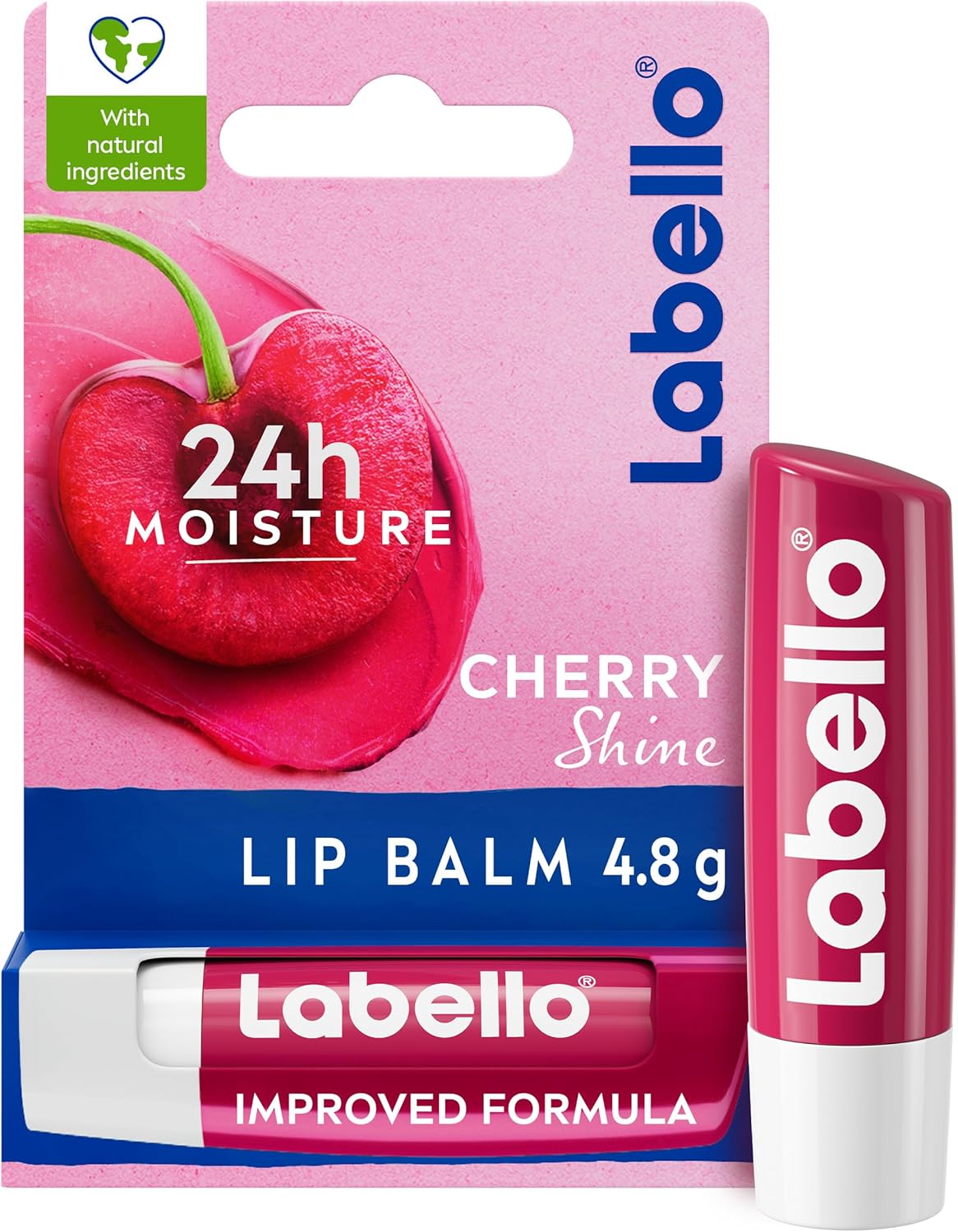 Labello Lip Balm, Moisturising Lip Care, Cherry Shine, 4.8g
