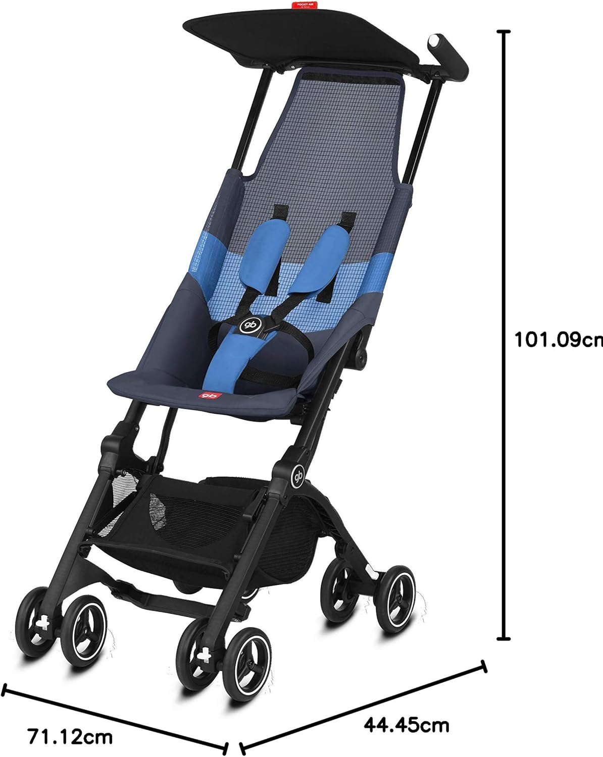 gb Pockit+ All City, Ultra Compact Lightweight Travel Stroller with Front Wheel Suspension