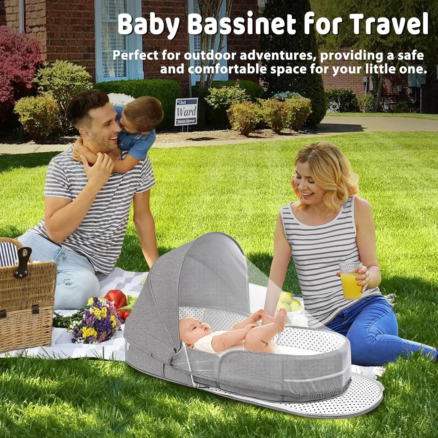 Baby Travel Cot with Mosquito Net and Awning