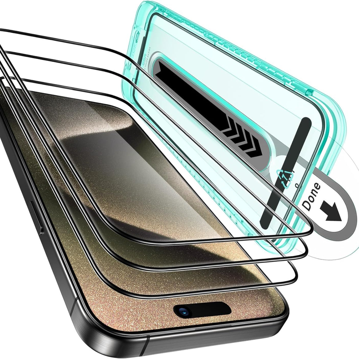 ESR 3 Pack for iPhone 17 Pro Max Screen Protectors, High Clarity, 9H Hardness Scratch Resistant, Military-Grade Tempered Glass, Shatterproof, Screen Guard with Easy Installation Tool