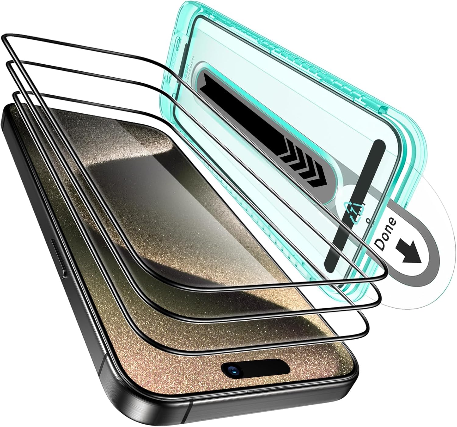 ESR 3 Pack for iPhone 17 Pro Max Screen Protectors, High Clarity, 9H Hardness Scratch Resistant, Military-Grade Tempered Glass, Shatterproof, Screen Guard with Easy Installation Tool