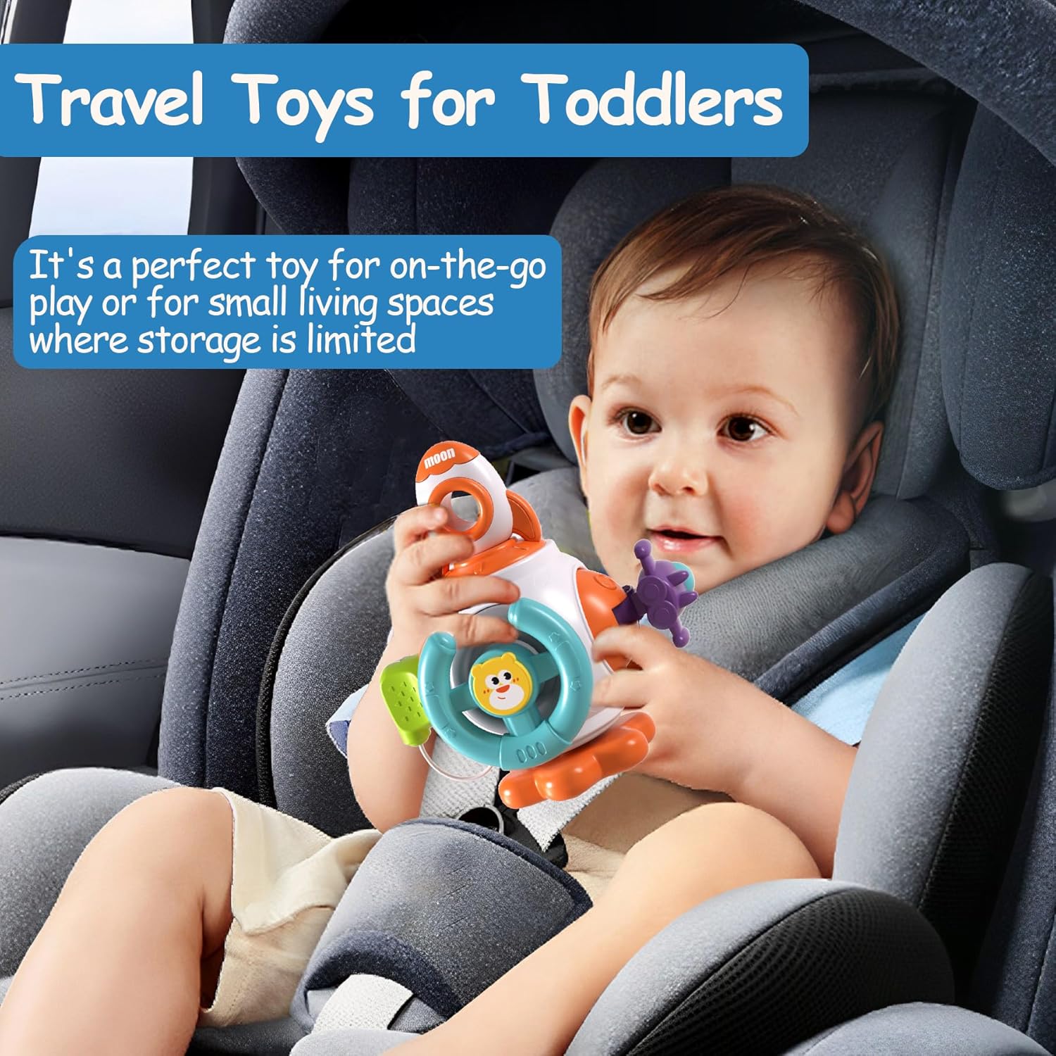 Montessori Sensory Toys for Toddlers 1-3 - Travel Activities Busy Board Cube - Baby Gifts for 6 9 12 18 Months 1 2 One Year Old Infant Boys Girls