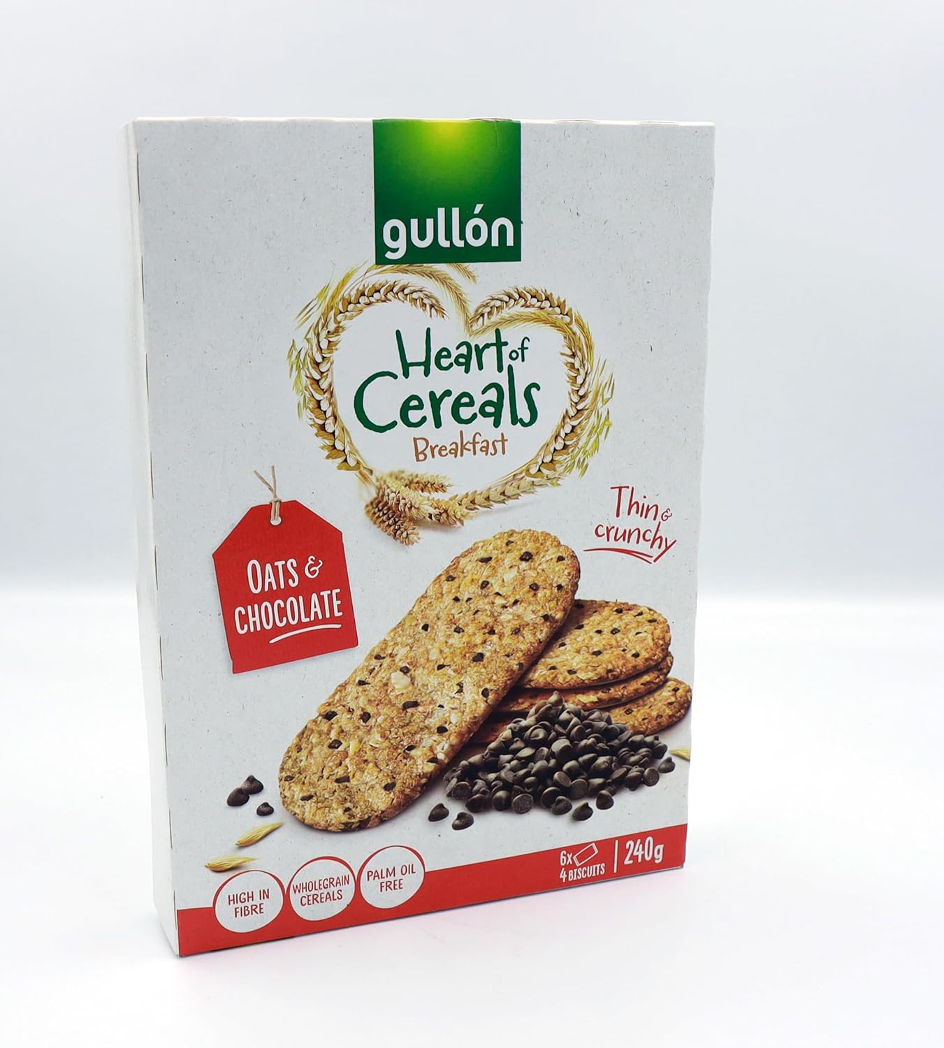 GULLON CUOR DI CEREALE OATS W/GRAINS CHOCO BISC 240G