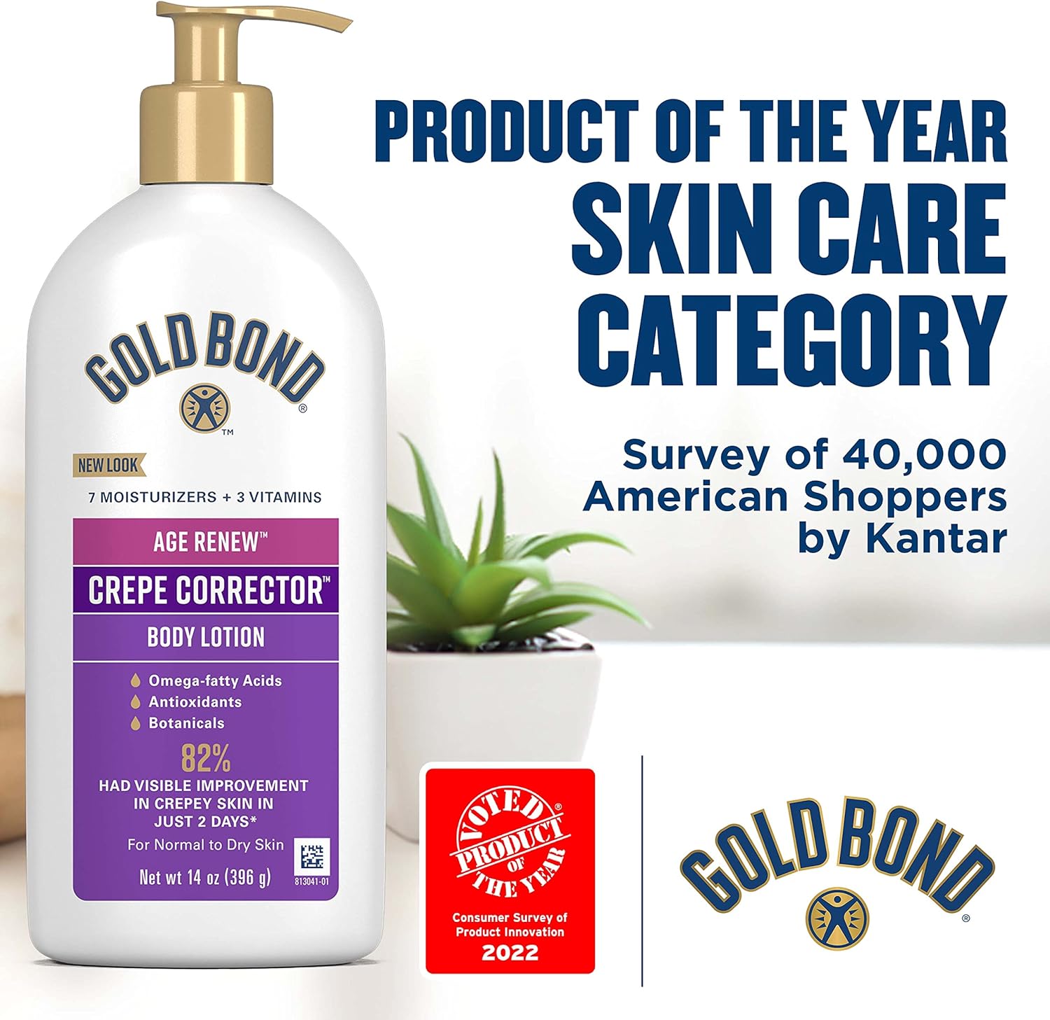 Gold Bond Age Renew Crepe Corrector Body Lotion, Replenishing & Smoothing Formula, 14 oz.