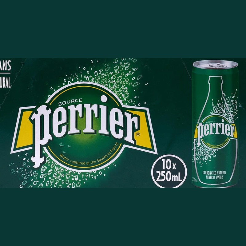 PERRIER Sparkling Natural Mineral Water, 10 x 250 ml