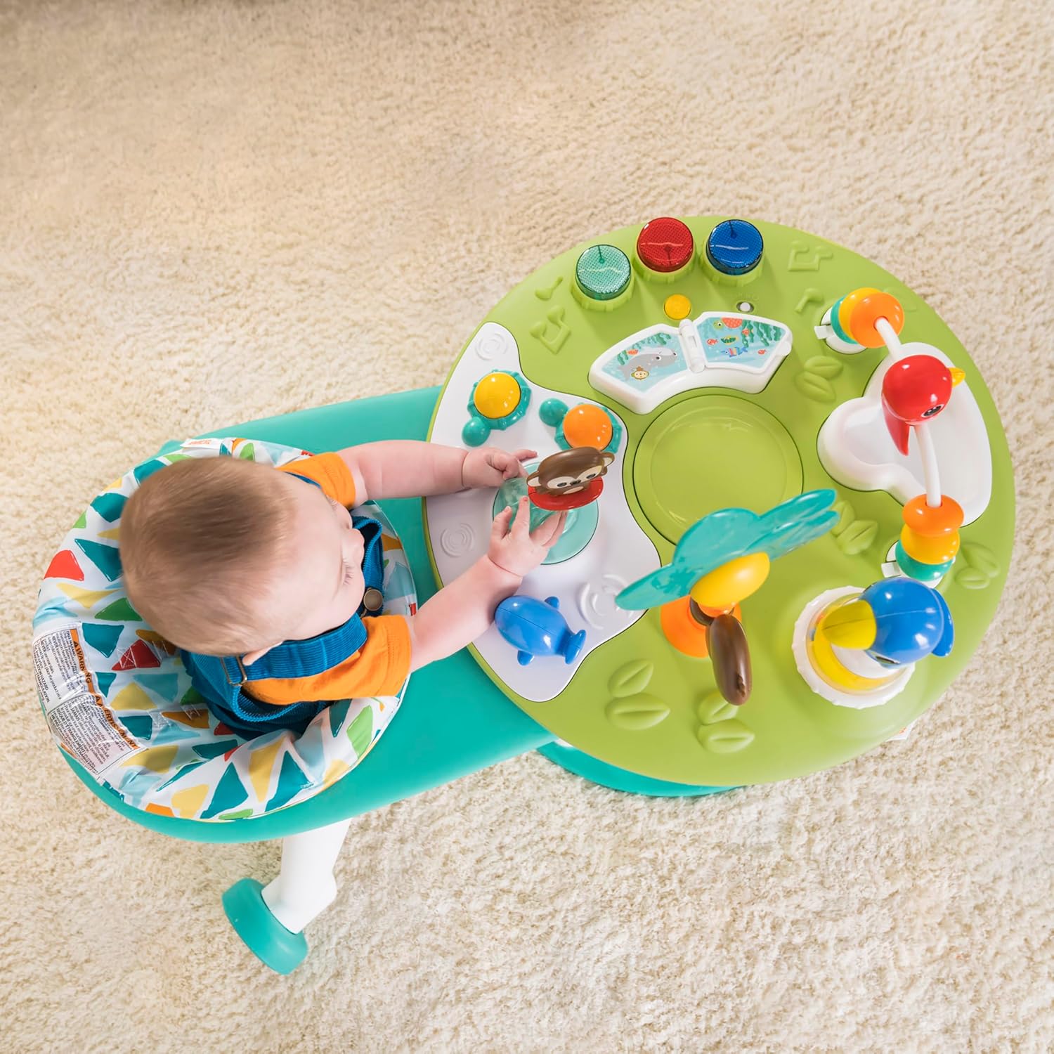 Bright Starts Around We Go 2-in-1 Walk-Around Activity Center and Table, Tropic Cool