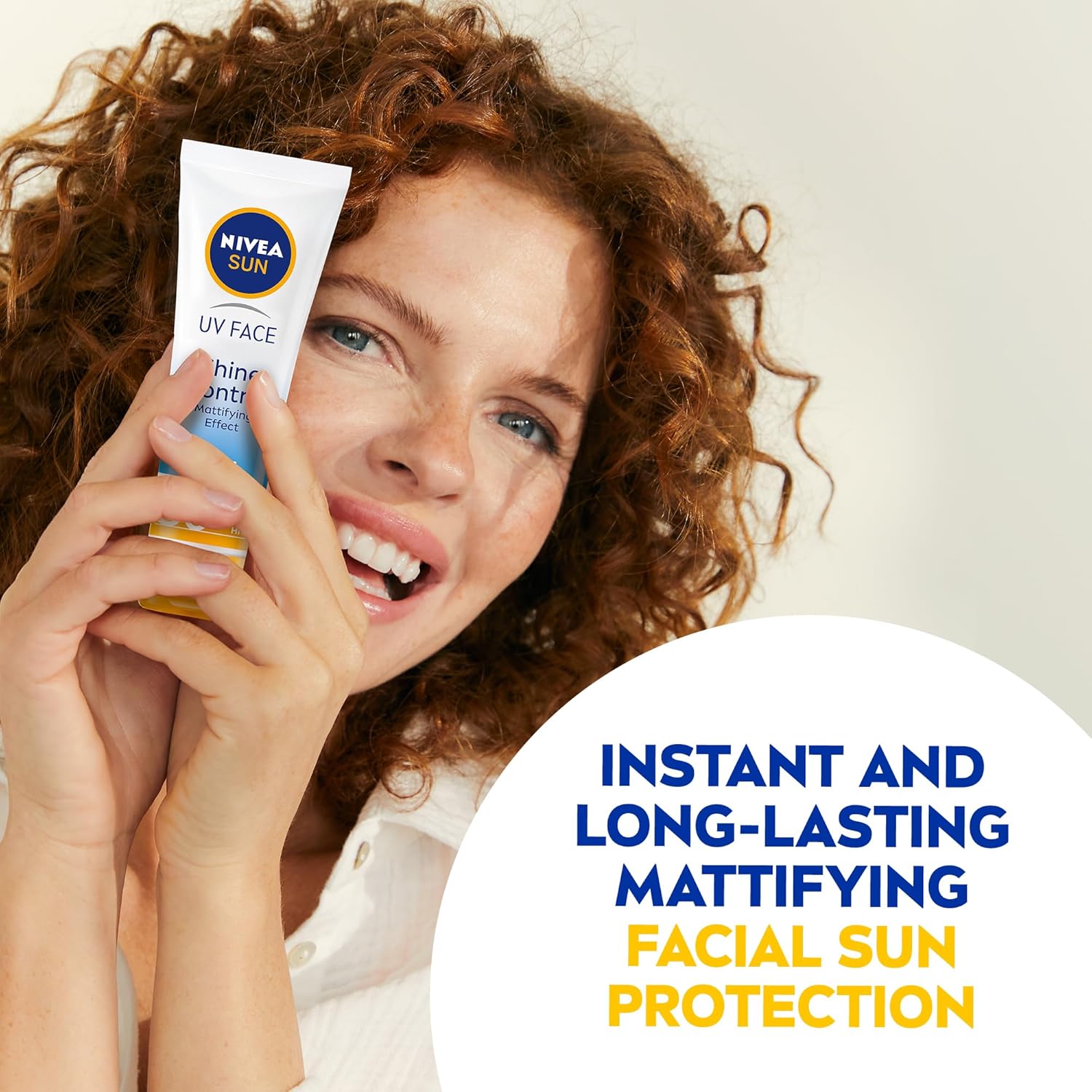 NIVEA SUN Cream, UV Shine Control Sunscreen Face Protection, SPF 50, Tube 50ml