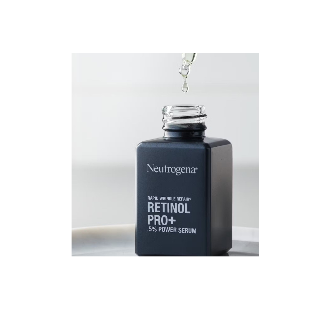 Neutrogena Rapid Wrinkle Repair Retinol Pro+ 0.5% Power Facial Serum, Gentle Anti-Aging Face Serum with .5% Pure Retinol & Nourishing Emollients, Non-Comedogenic, Paraben-Free