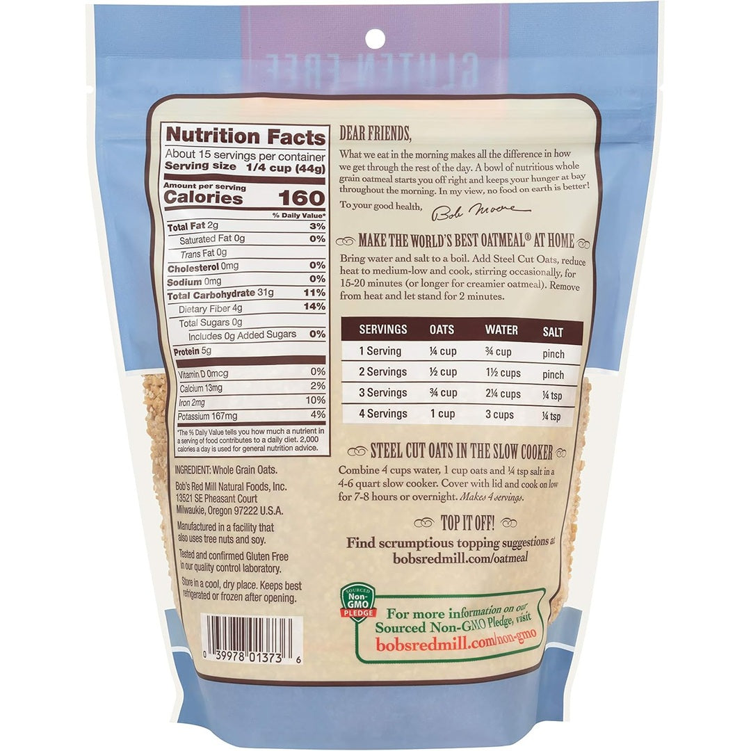Bob's Red Mill Gluten Free Steel Cut Oats, 24 OZ