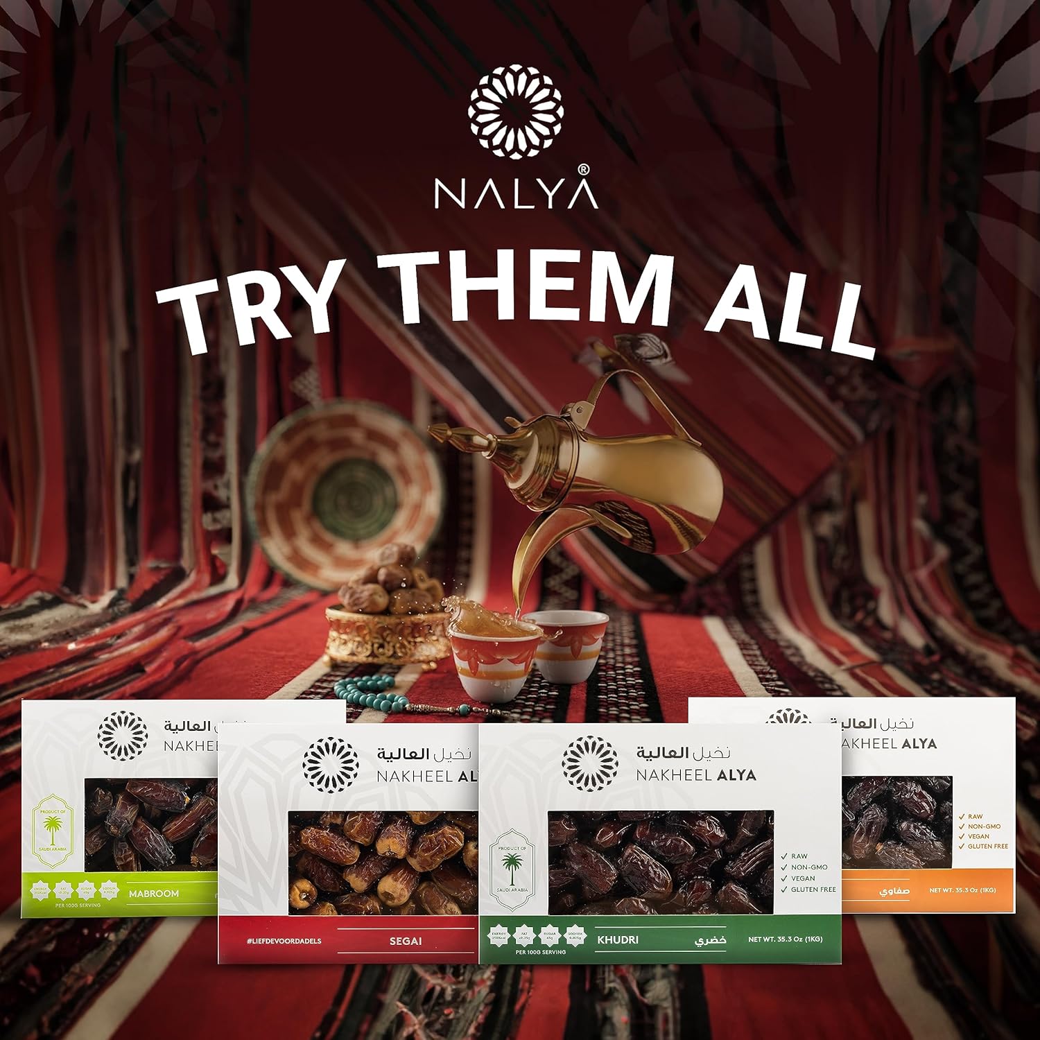 Nakheel Alya Elegance Pack of Segai Dates - 1Kg | Premium Quality Segai Dates