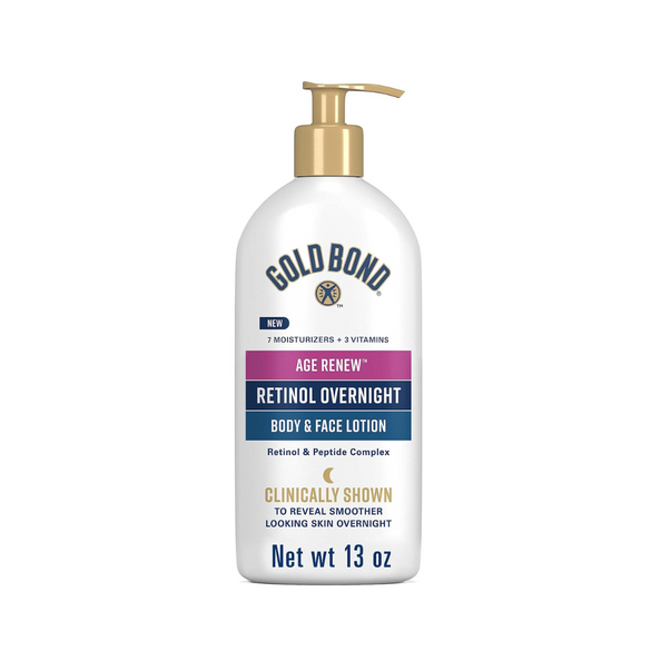 Gold Bond Age Renew Retinol Overnight Body & Face Lotion 13 oz