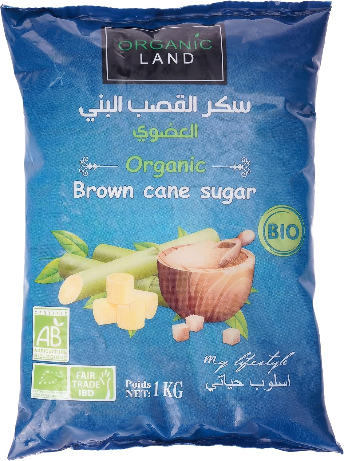 Organic Land Organic Brown Cane Sugar, 1 kg