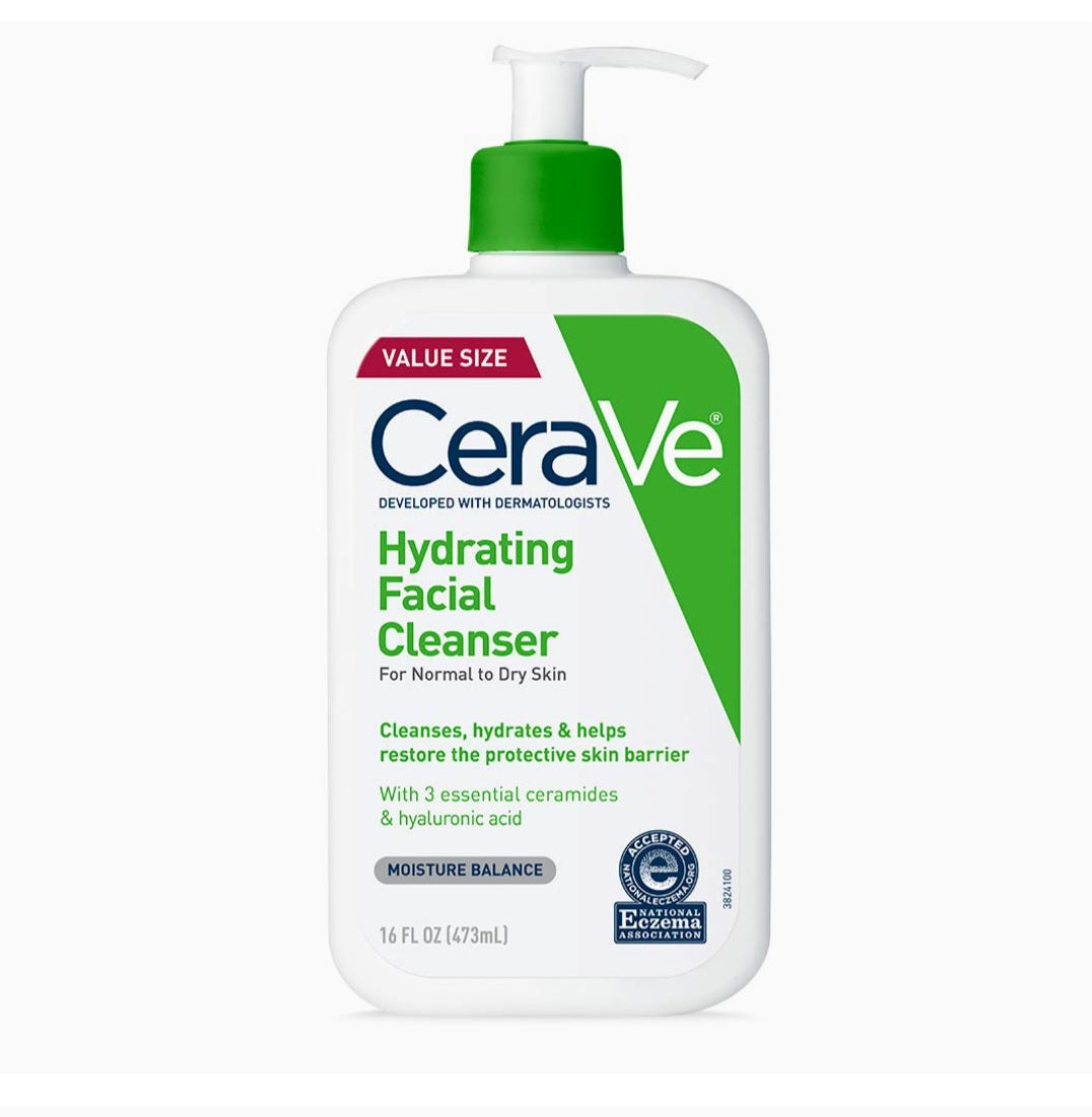 Hydrating Facial Cleanser  Moisturizing Face Wash For Dry Skin Hyaluronic Acid + Ceramides + Glycerin Hydrating Cleanser For Normal To Dry Skin