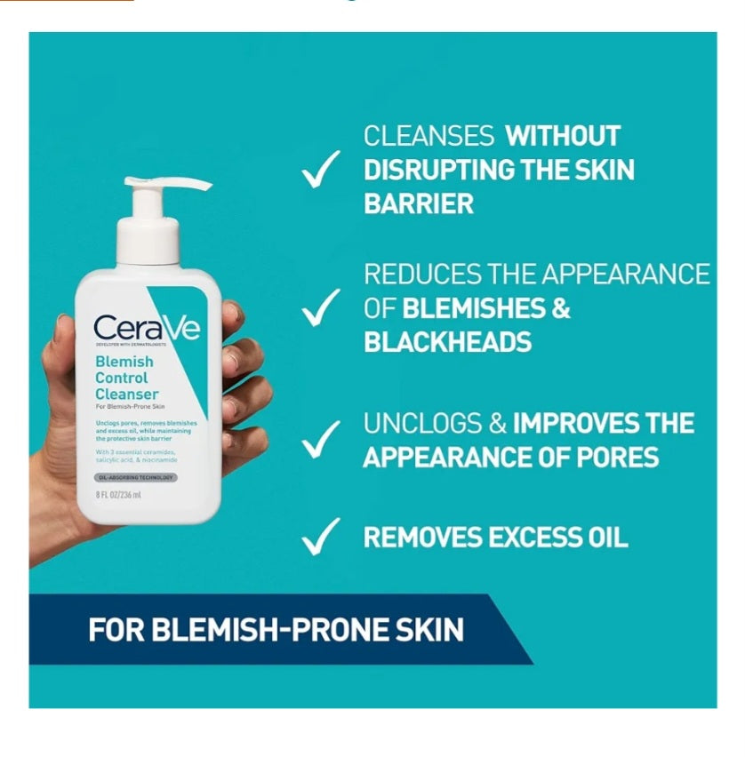 Control Face Cleanser with 2% Salicylic Acid & Niacinamide for Blemish-Prone Skin 236ml unscented