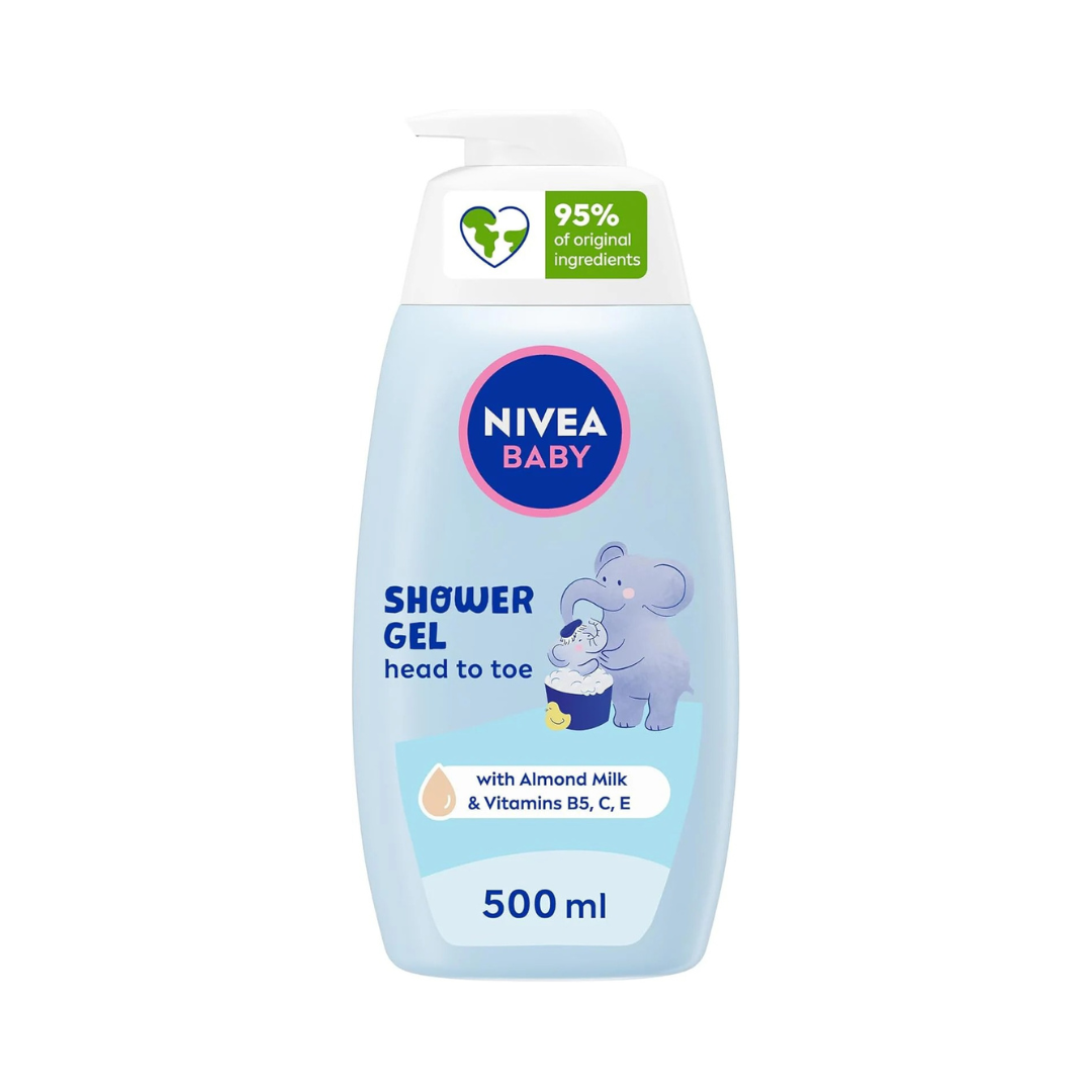 NIVEA Baby Bath Shower Gel & Shampoo, Head To Toe Calendula Extract, 500ml