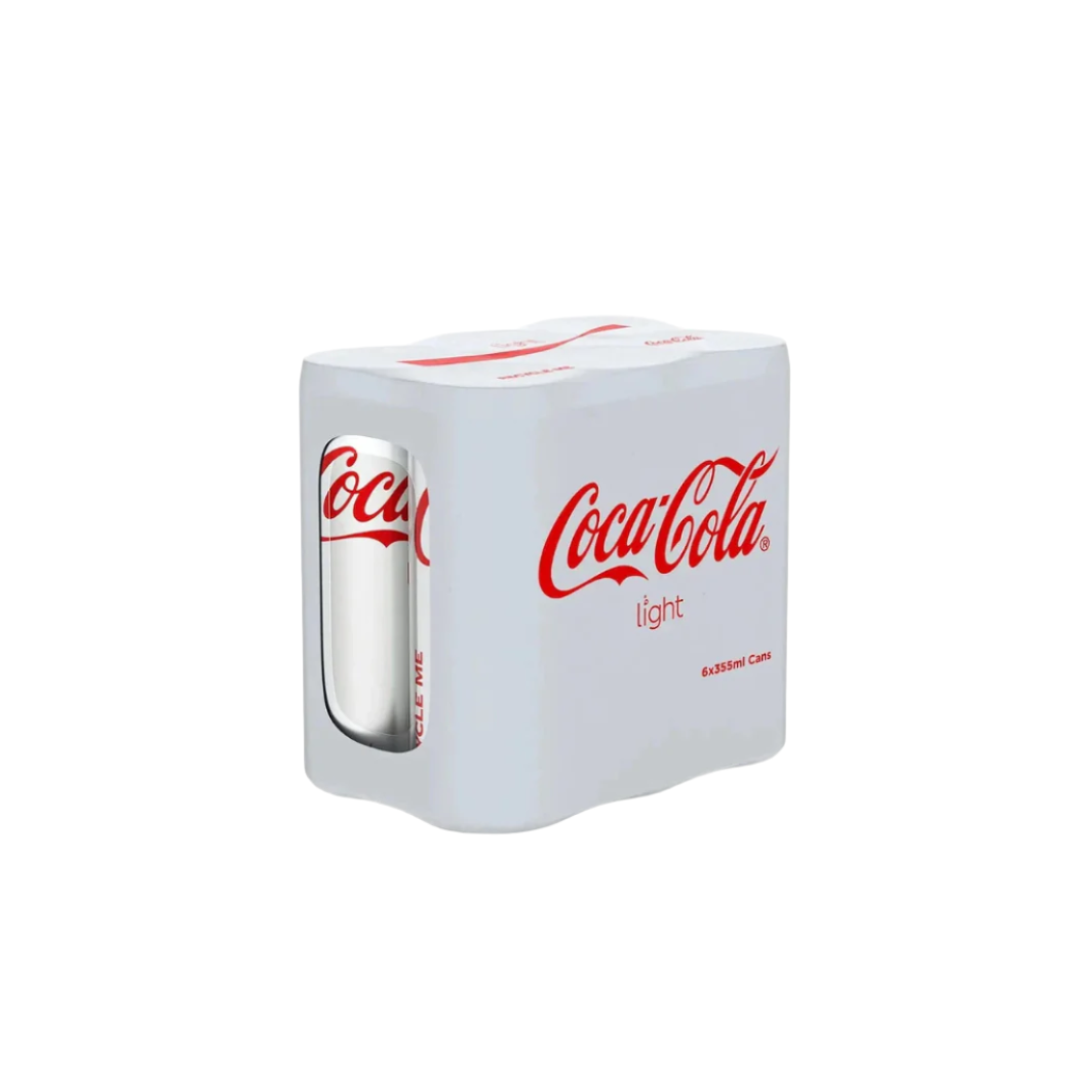 Coca Cola Light Carbonated Soft Drink, Cans, 6 x 355 ml