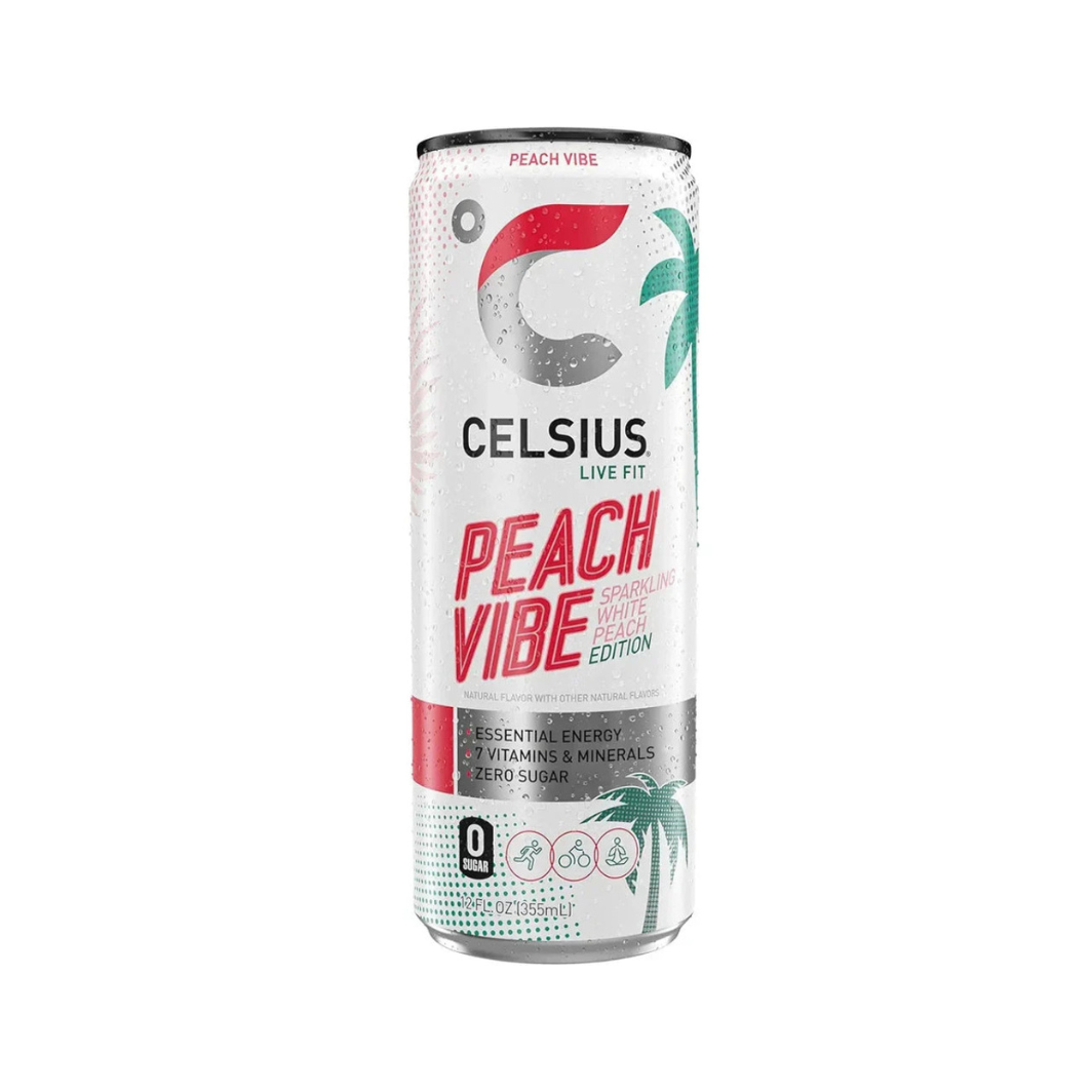 Celsius Fitness Drink, Peach Vibe - 355Ml