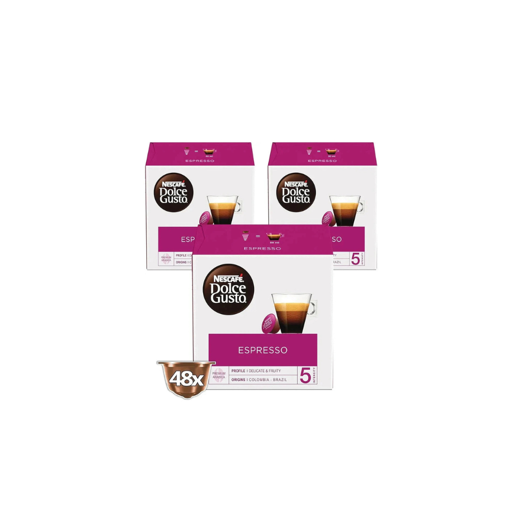 Nescafé Dolce Gusto Espresso Coffee Capsules, 3 x Boxes, 48 Servings