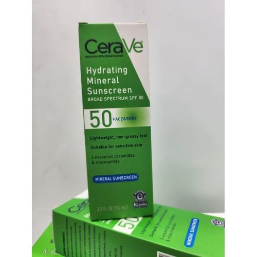 Cerave Hydrating Mineral Sunscreen Broad Spectrum SPF 50 Face & Body